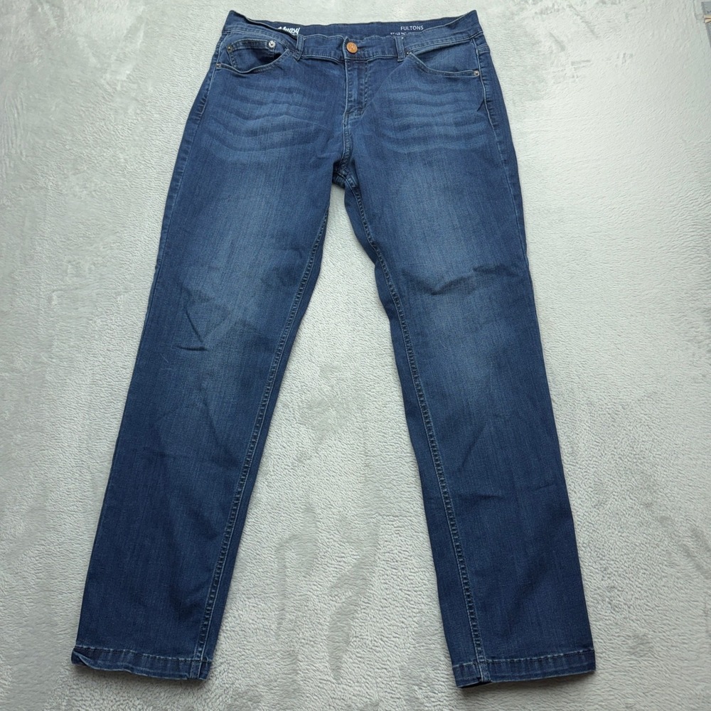 Mugsy Fultons Jeans Mens 35x30 Straight Dark Wash Blue Denim